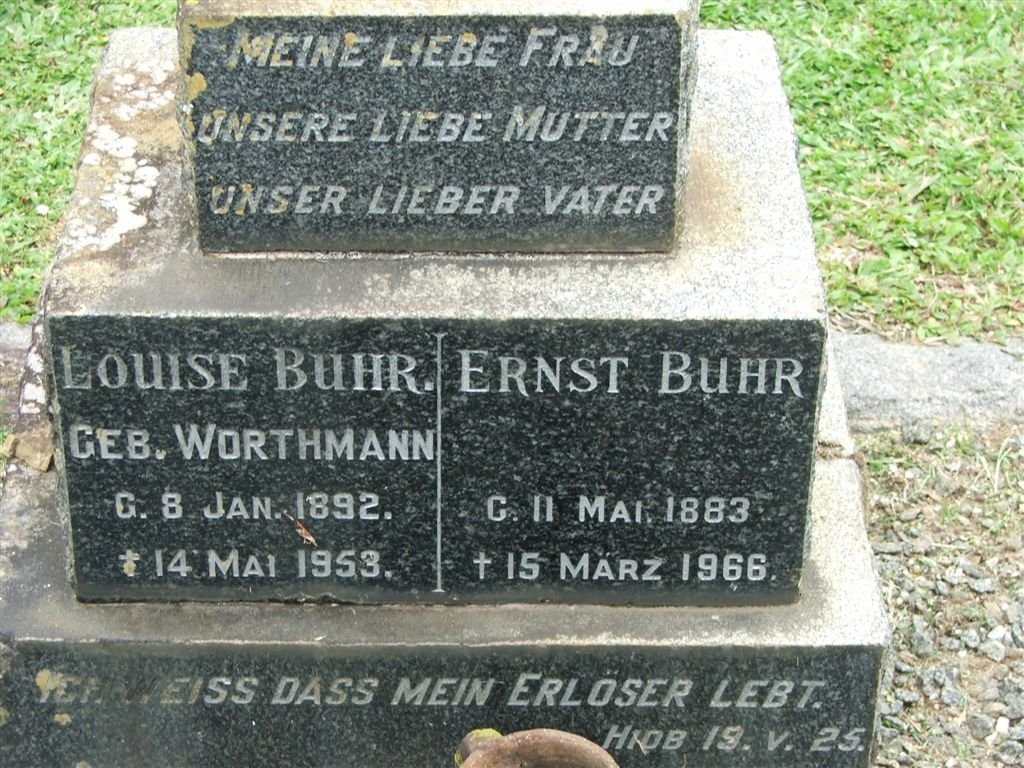 BUHR Ernst 1883-1966 &amp; Louise WORTHMANN 1892-1953