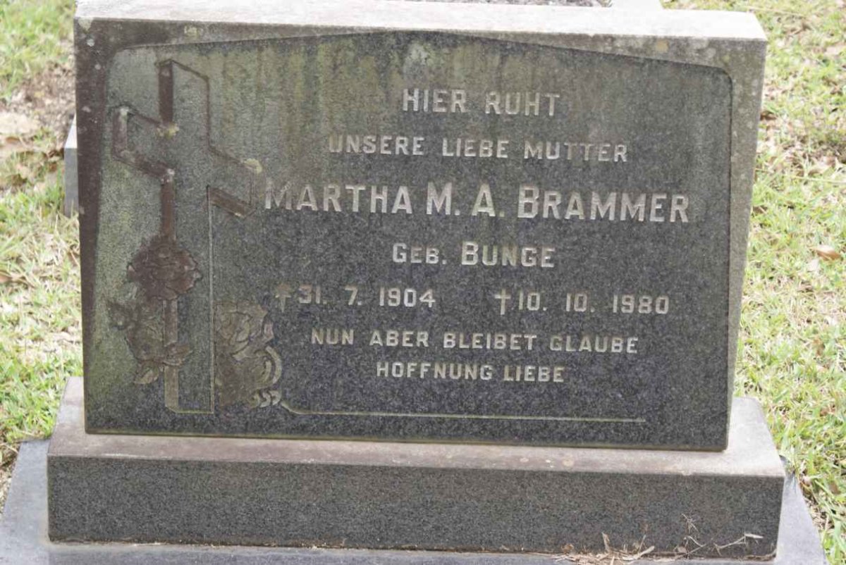 BRAMMER Martha M.A. nee BUNGE 1904-1980