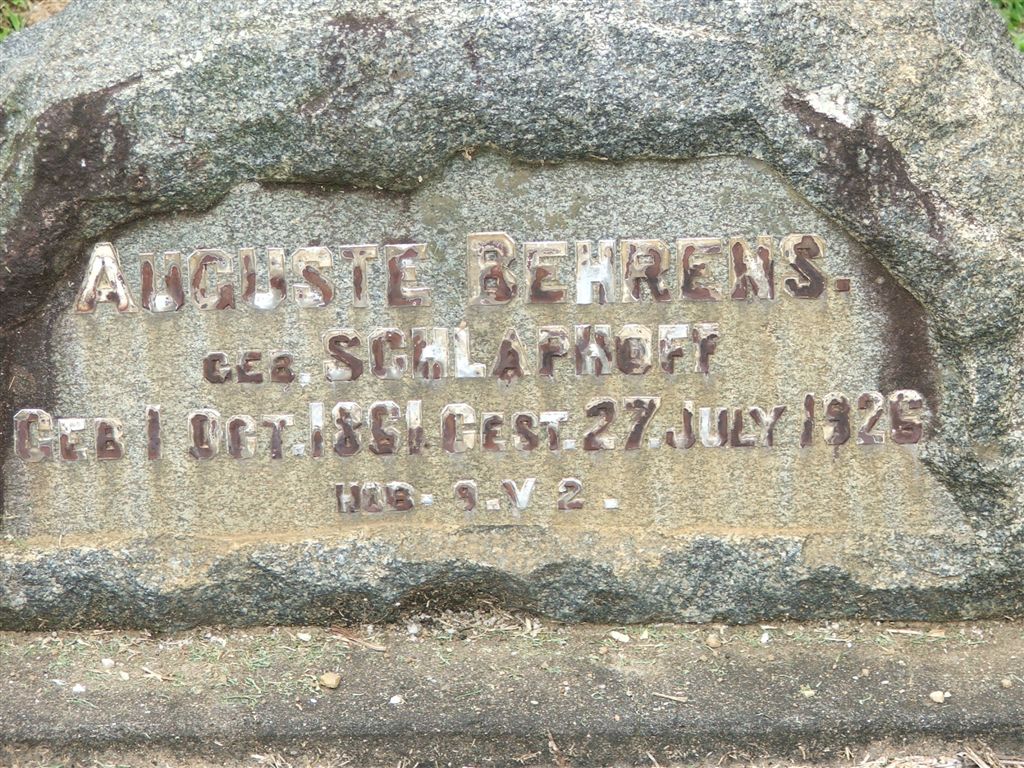 BEHRENS Auguste nee SCHLAPHOFF 1861-1925