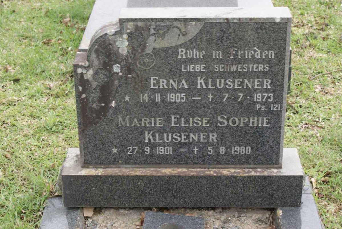 KLUSENER Marie Elise Sophie 1901-1980 :: KLUSENER Erna 1905-1973