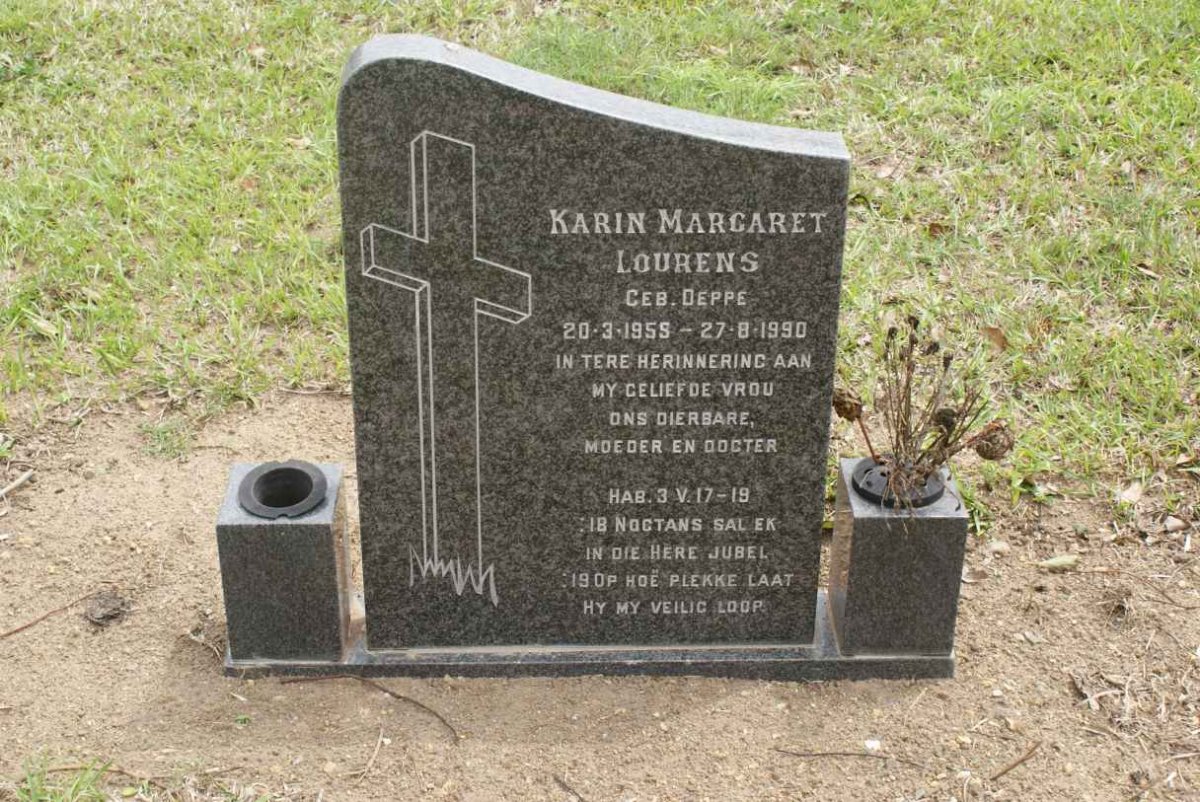 LOURENS Karin Margaret nee DEPPE1955-1990