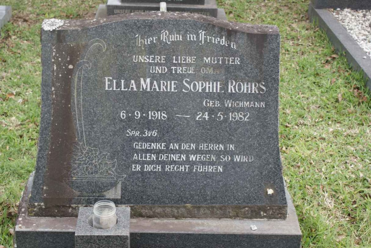 ROHRS Ella Marie Sophie nee WICHMANN 1918-1982