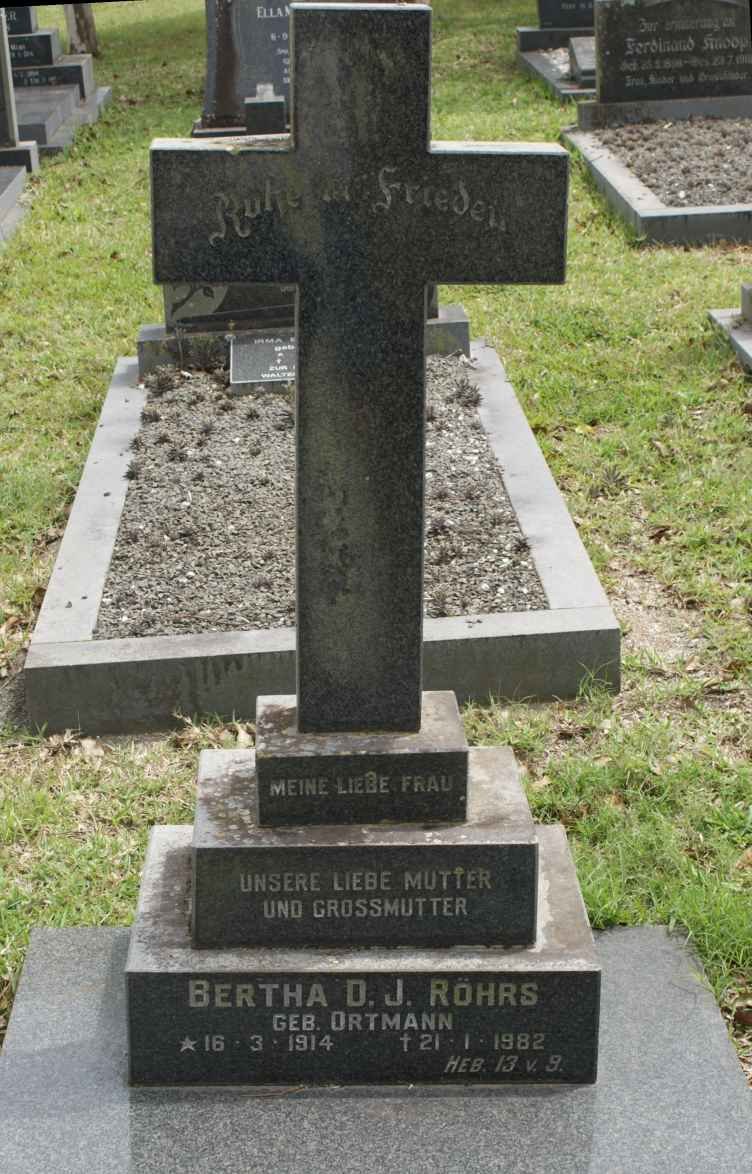 ROHRS Bertha D.J. nee ORTMANN 1914-1982