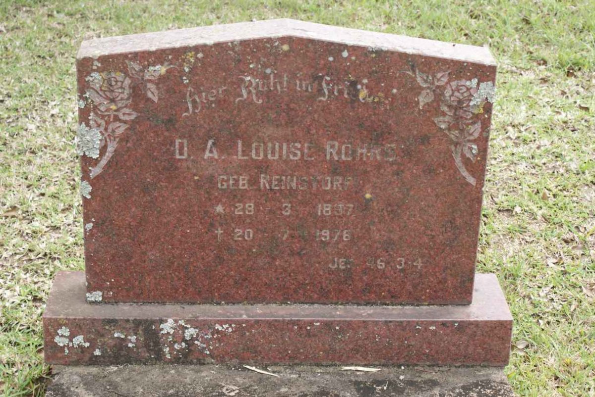 ROHRS D.A. Louise nee REINSTORF 1897-1976