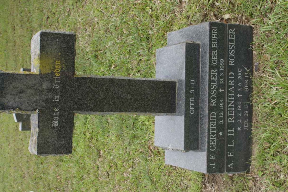 ROSSLER A.E.L.H. Reinhard 1910-2002 &amp;  J.F. Gertrud BUHR 1914-1989
