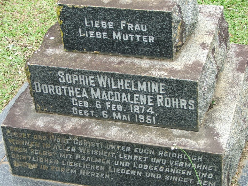 RÖHRS Sophie Wilhelmine Dorothea Magdalene 1874-1951