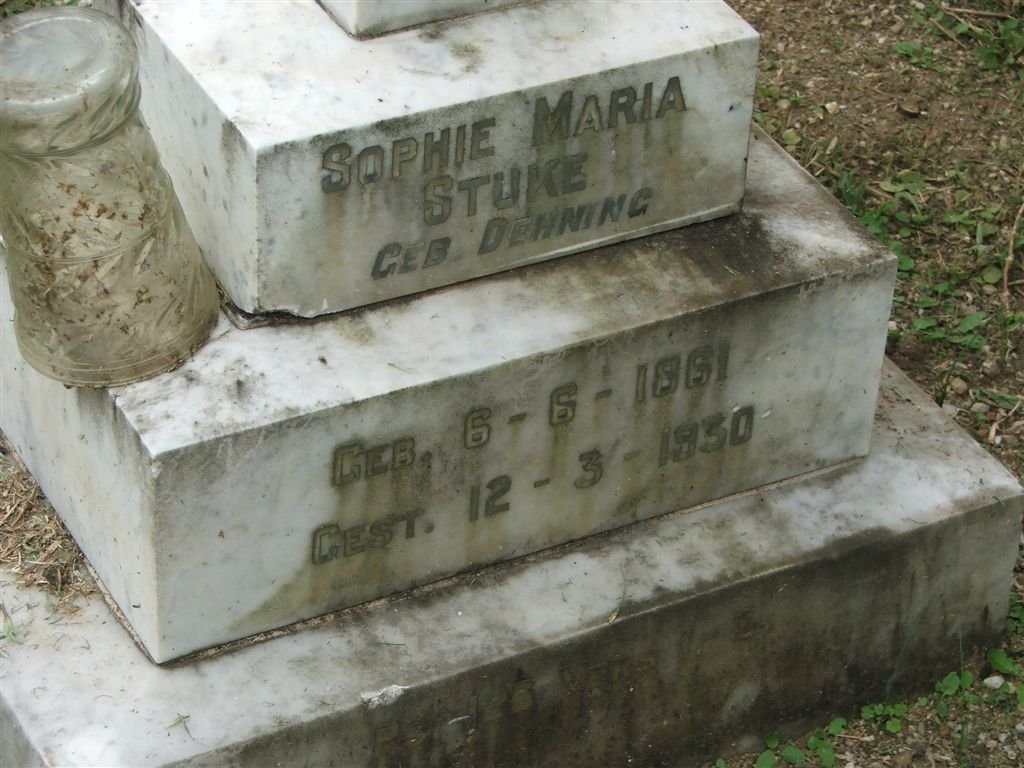 STUKE Sophie Maria nee DENNING 1861-1930