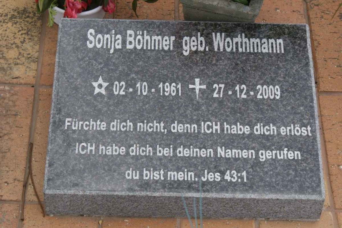BÖHMER Sonja nee WORTHMANN 1961-2009