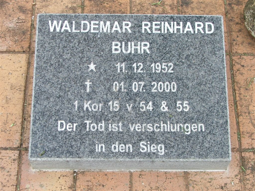 BUHR Waldemar Reinhard 1952-2000