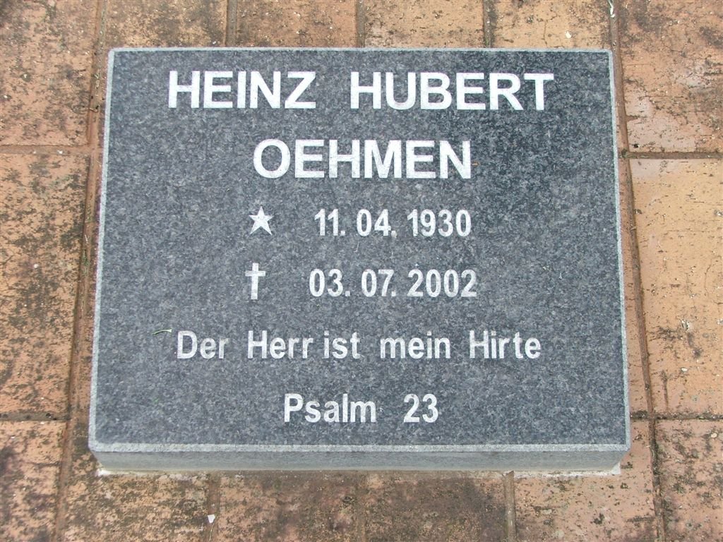 OEHMEN Heinz Hubert 1930-2002