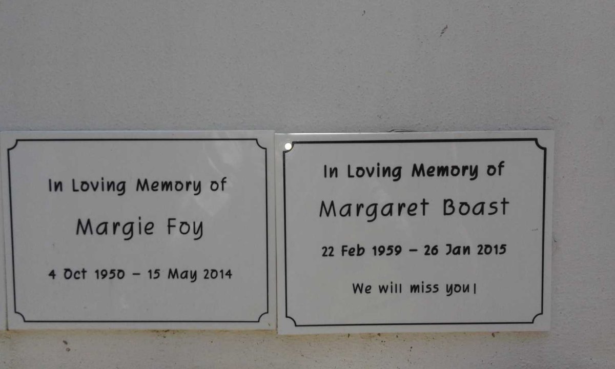 BOAST Margaret 1959-2015