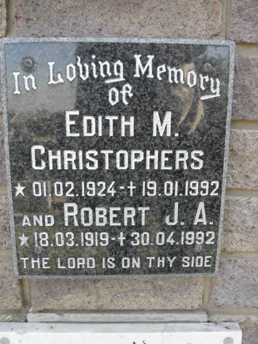 CHRISTOPHERS Robert J.A. 1919-1992 &amp; Edith M. 1924-1992