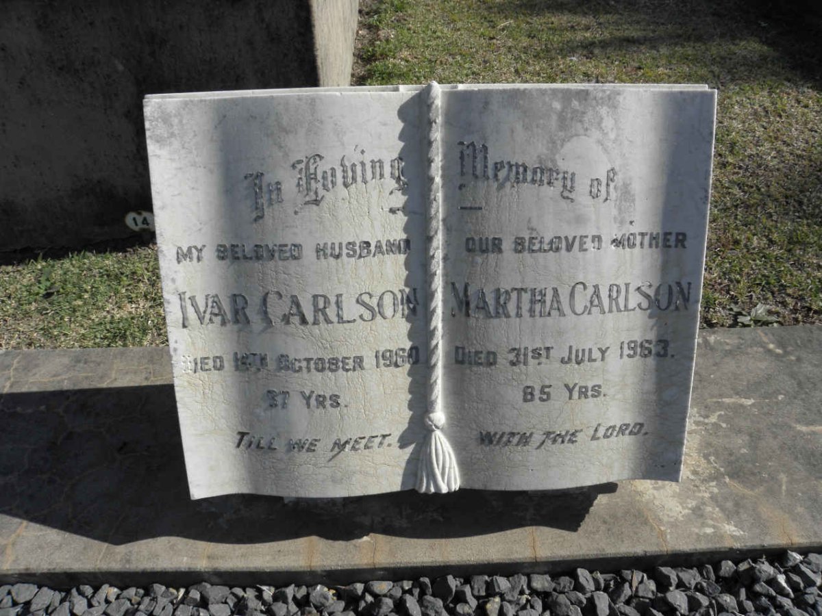 CARLSON Ivar -1960 &amp; Martha -1963