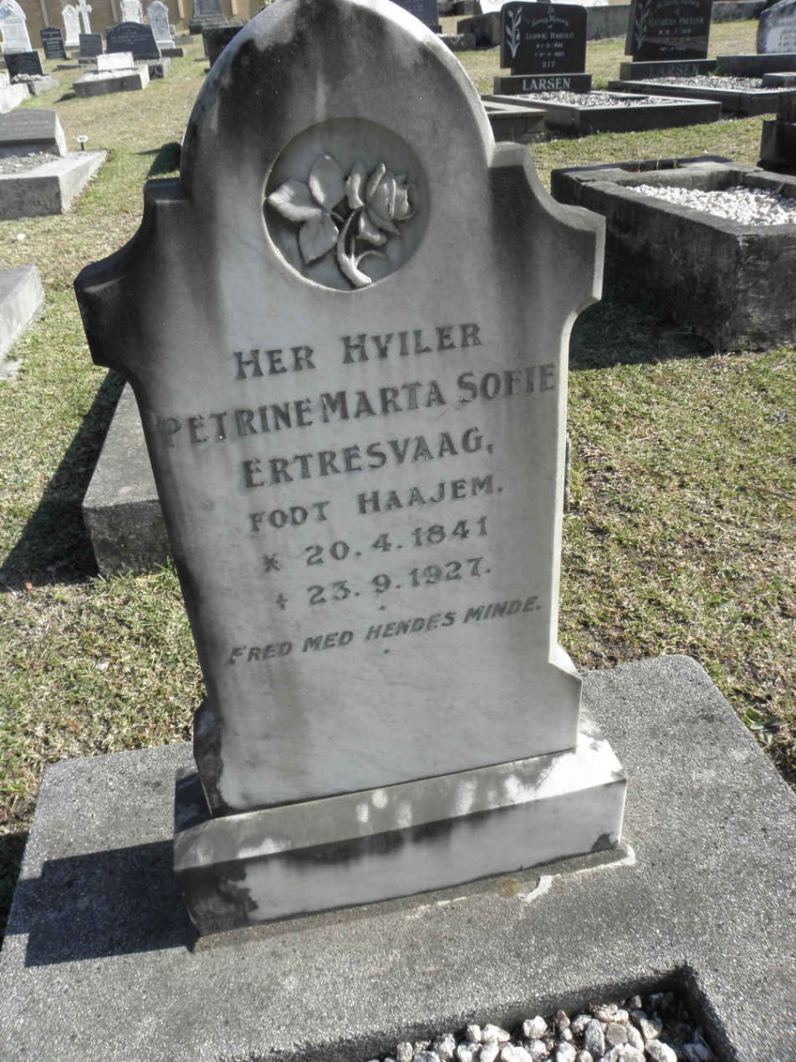 ERTRESVAAG Petrine Marta Sofie nee HAAJEM 1841-1927