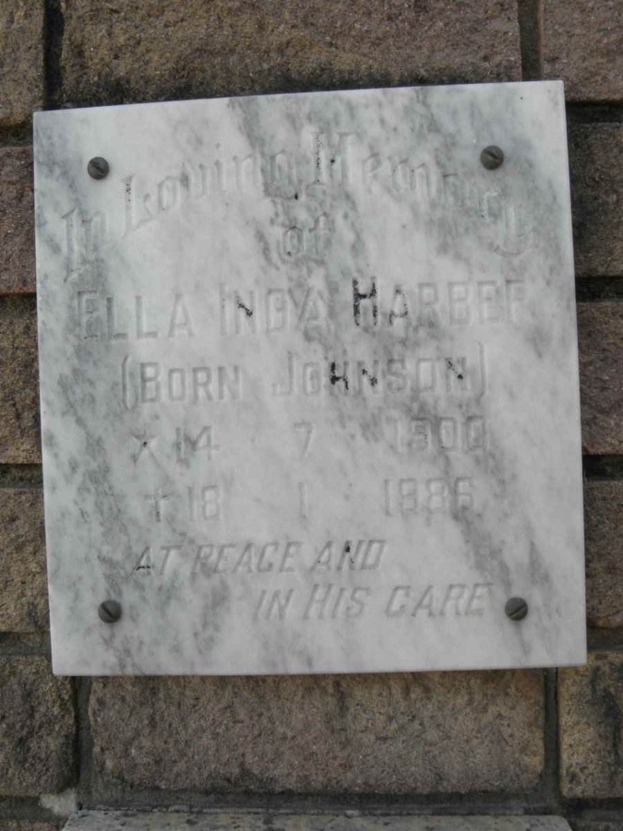 HARBEF Ella Inga nee JOHNSON 1900-1986