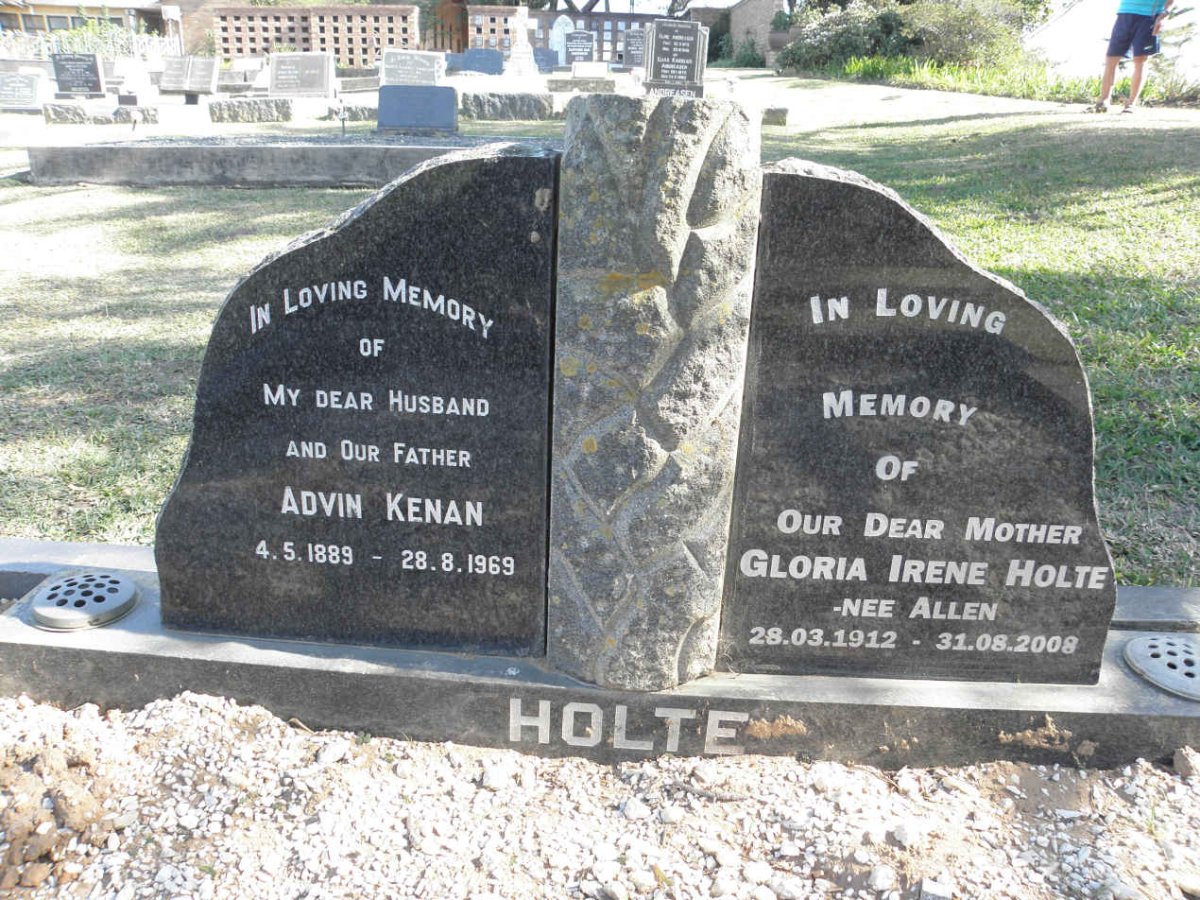 HOLTE Advin Kenan 1889-1969 &amp; Gloria Irene ALLEN 1912-2008