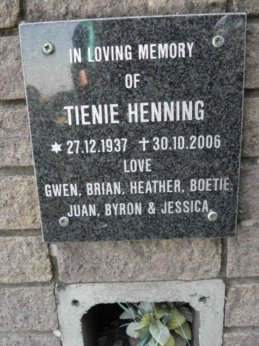 HENNING Tienie 1937-2006