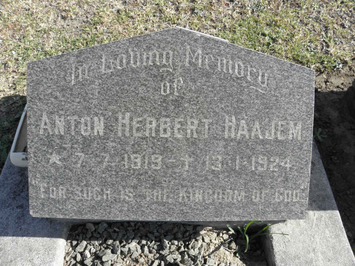 HAAJEM Anton Herbert 1919-1924