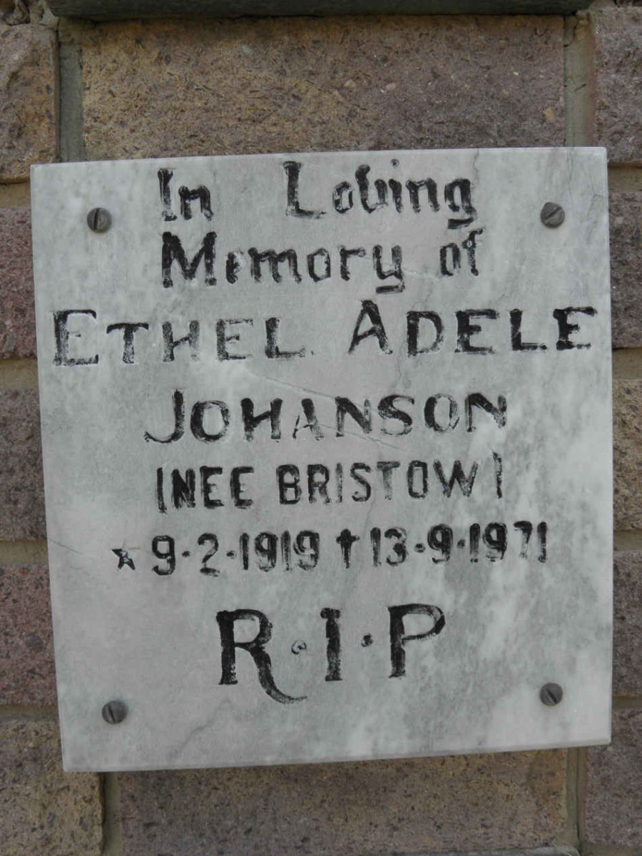 JOHANSON Ethel Adele nee BRISTOW 1919-1971
