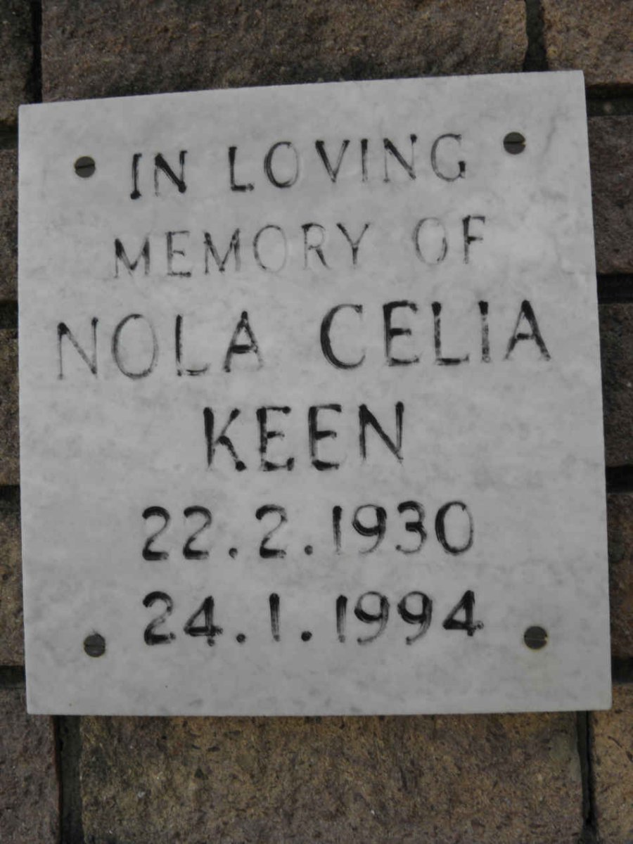 KEEN Nola Celia 1930-1994