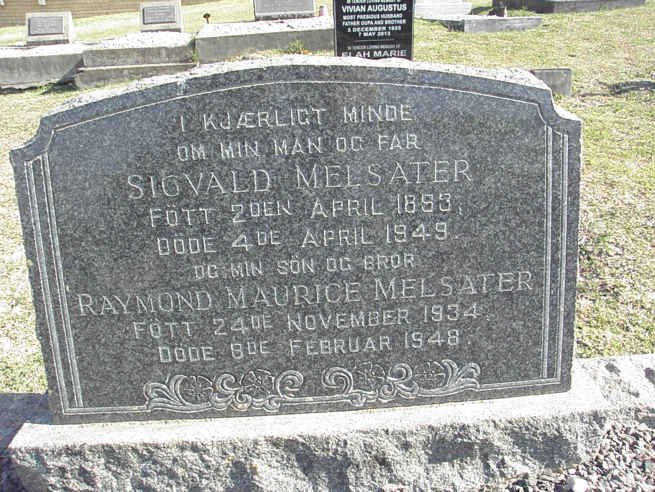 MELSATER Sigvald 18?3-1949 :: MELSATER Raymond Maurice 1934-1948
