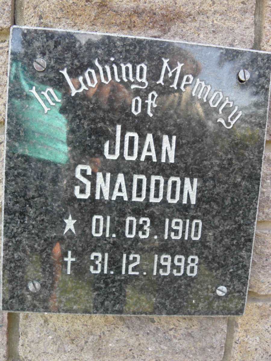 SNADDON Joan 1910-1998