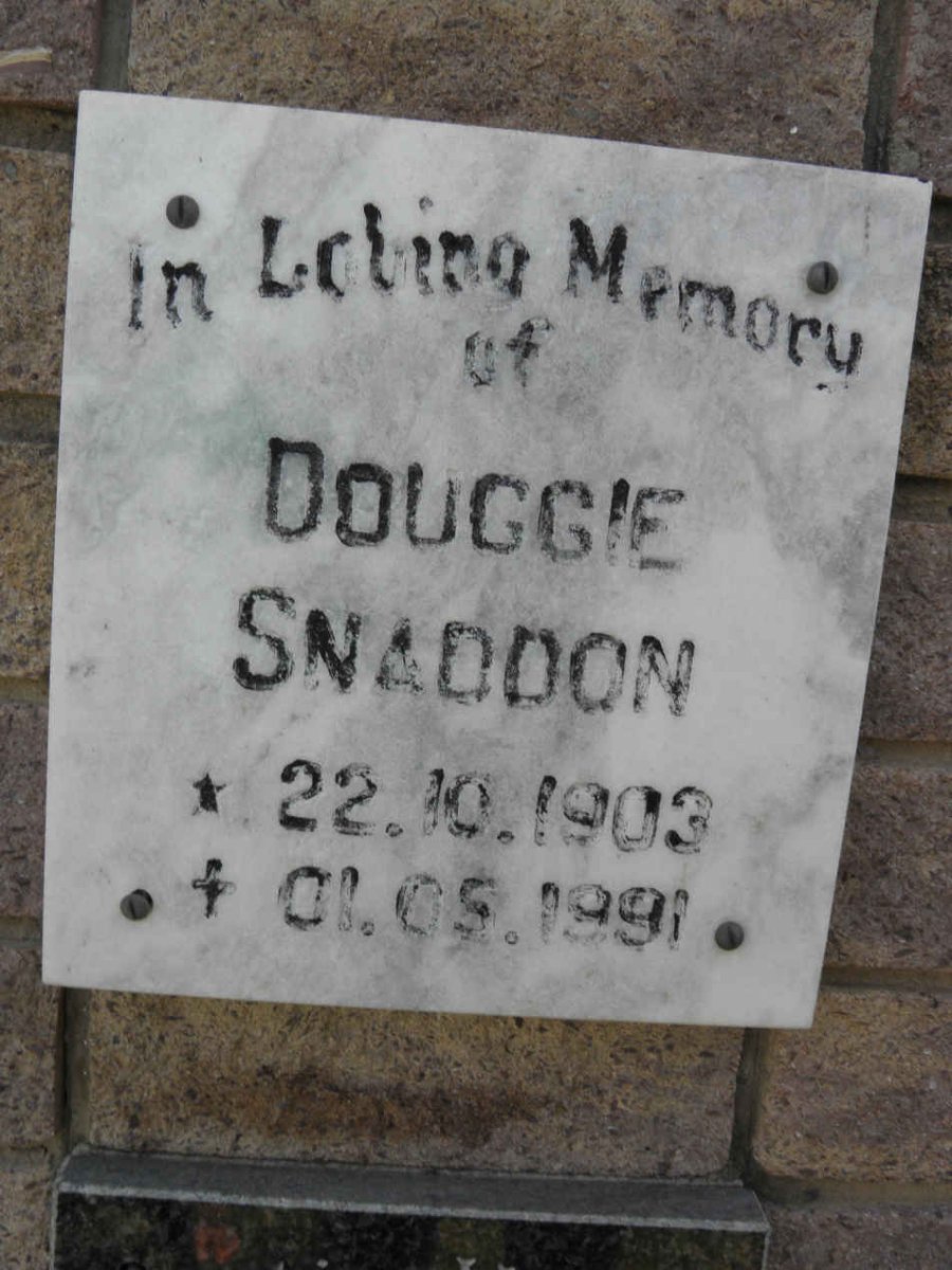 SNADDON Douggie 1903-1991