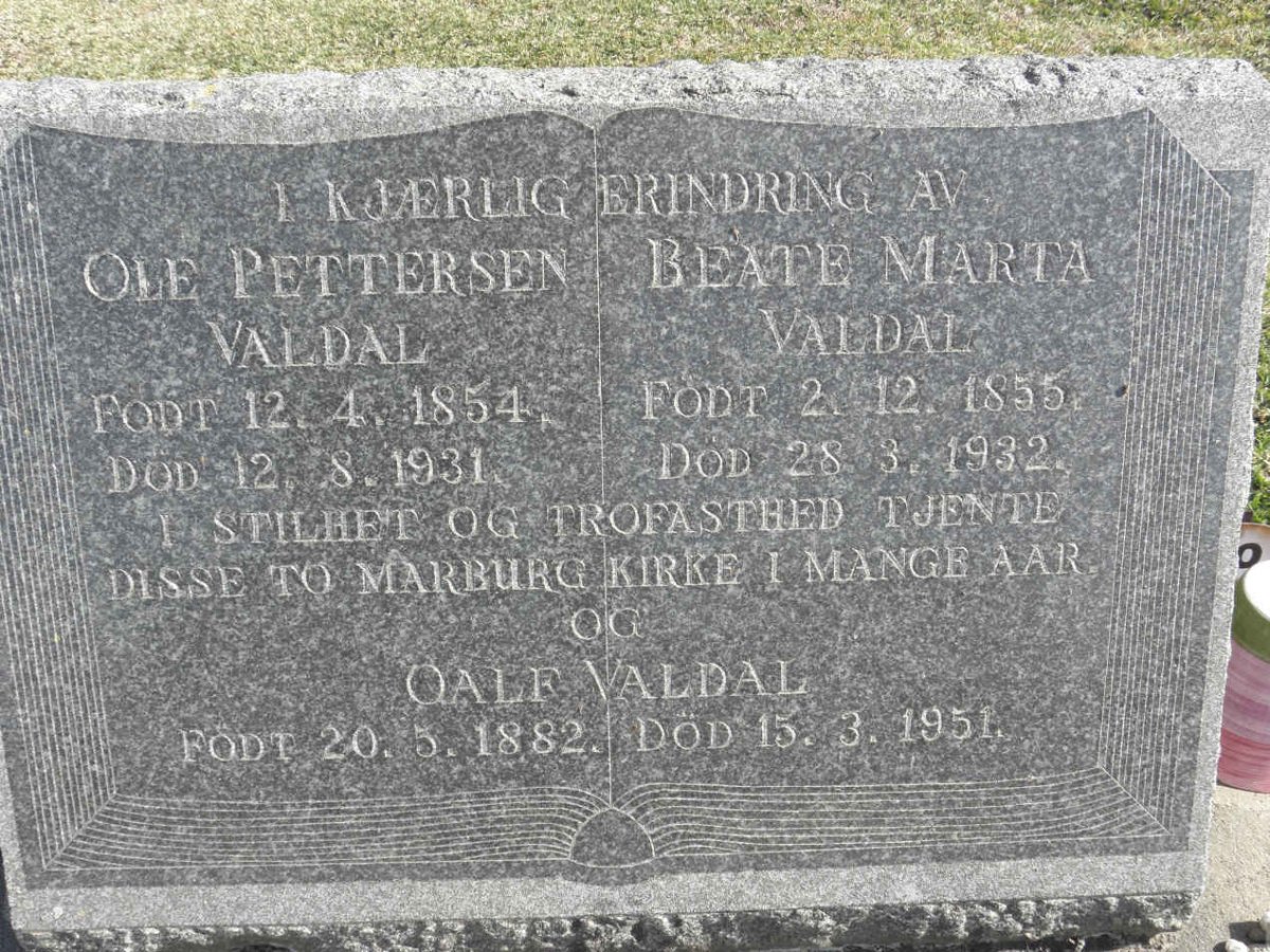 VALDAL Ole Pettersen 1854-1931 &amp; Beate Marta 1855-1932 :: VALDAL Oalf 1882-1951