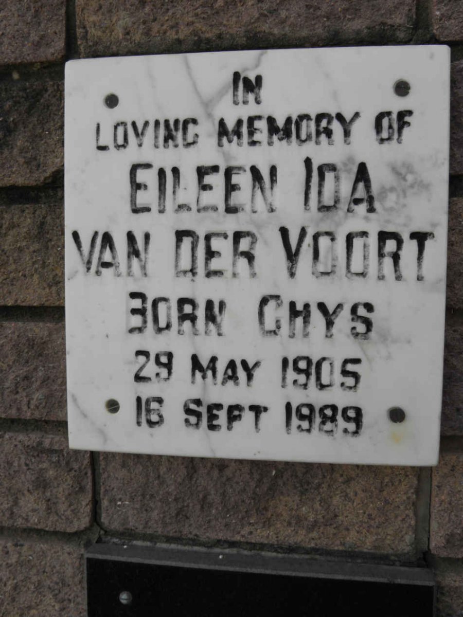 VOORT Eileen Ida, van der nee GHYS 1905-1989