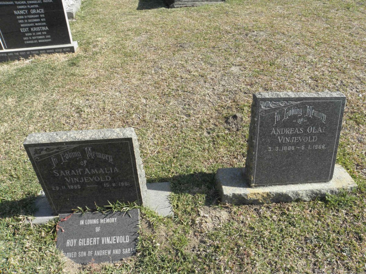 VINJEVOLD Andreas Olai 1888-1966 &amp; Sarah Amalia 1895-1981 :: VINJEVOLD Roy Gilbert
