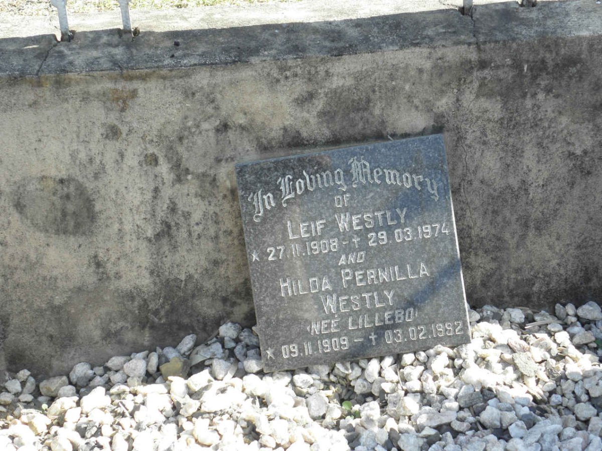 WESTLY Leif 1908-1974 &amp; Hilda Pernilla nee LILLEBO 1909-1992