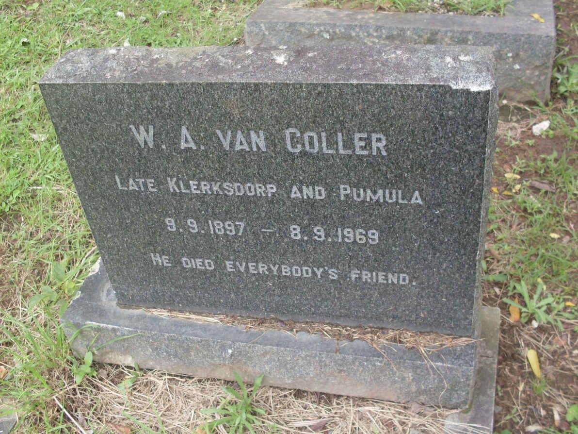 COLLER W.A., van 1897-1969