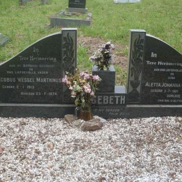 ETSEBETH Jacobus Wessel Marthinus 1913-1974 &amp;  Aletta Johanna Catharina 1921-2007