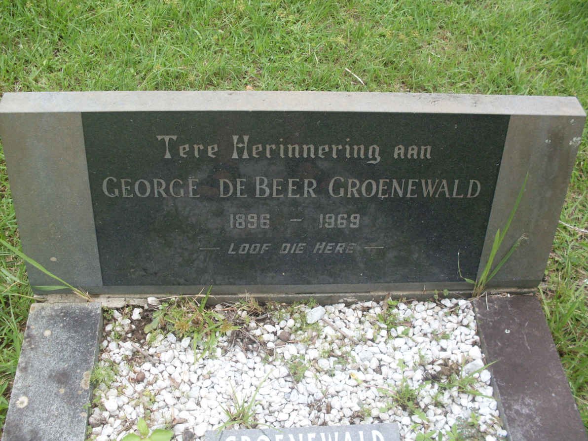GROENEWALD George De Beer 1896-1969