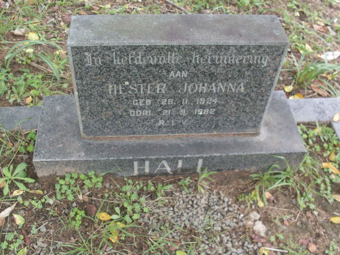 HALL Hester Johanna 1924-1982