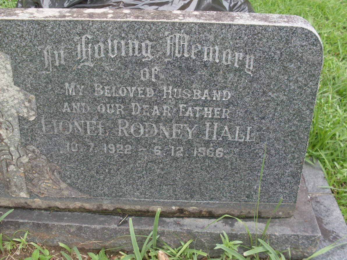 HALL Lionel Rodney 1922-1966