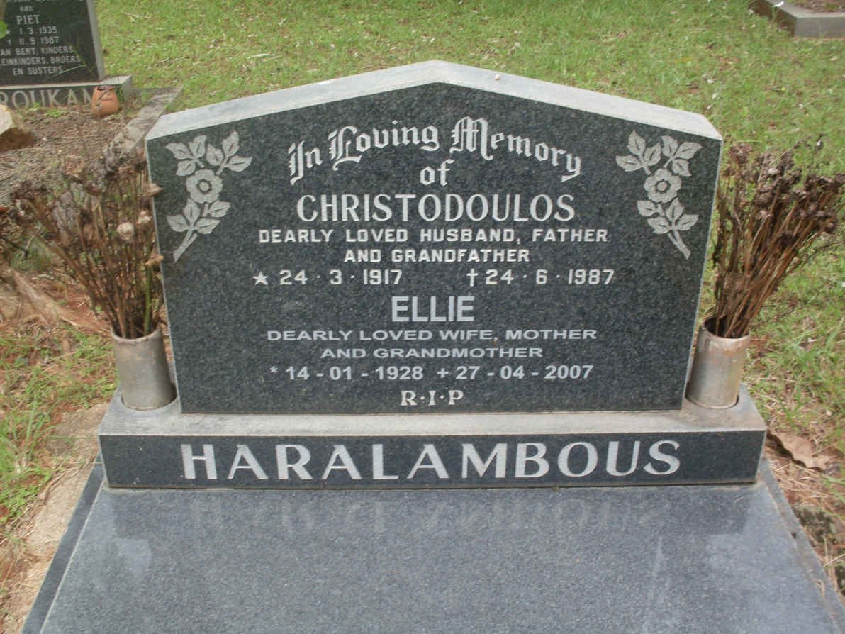 HARALAMBOUS Christodoulos 1917-1987 &amp; Ellie 1928-2007