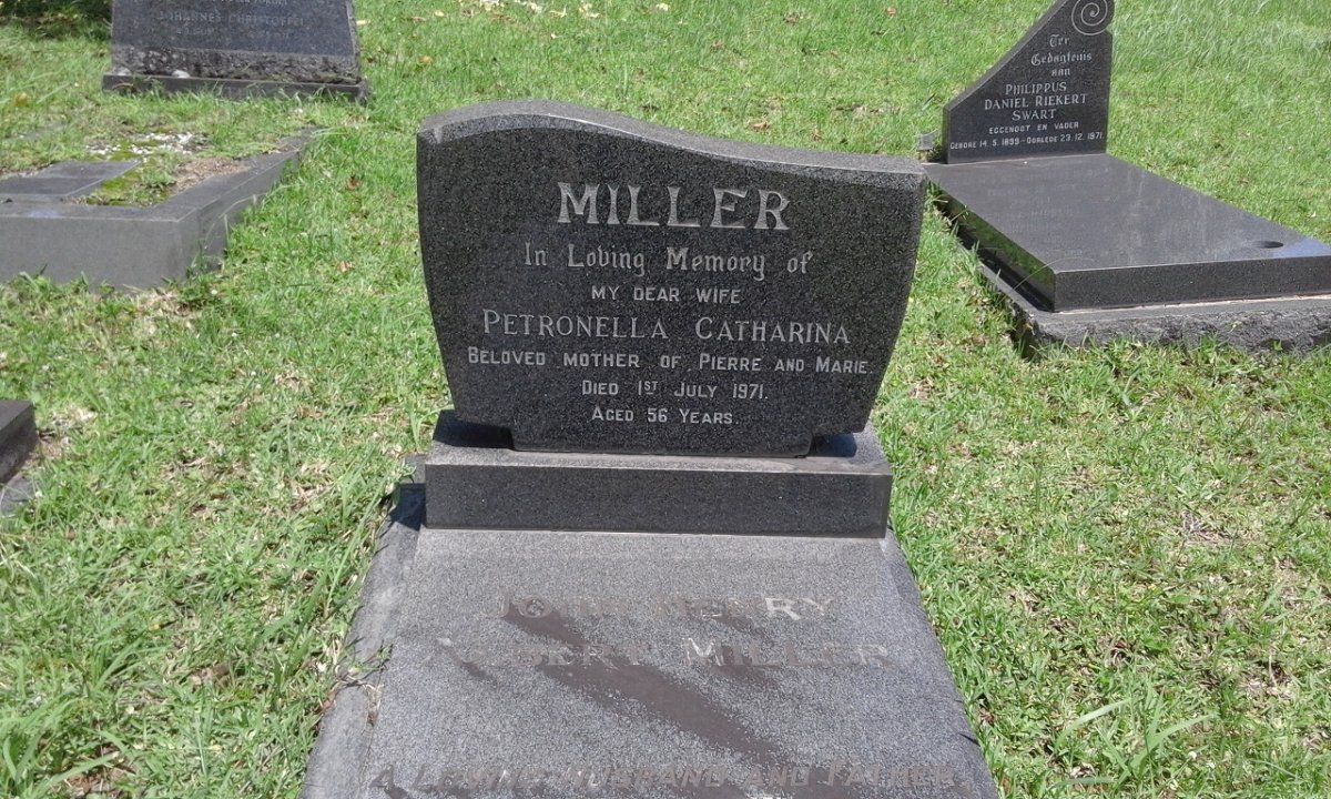 MILLER John Henry Albert &amp; Petronella Catharina -1971