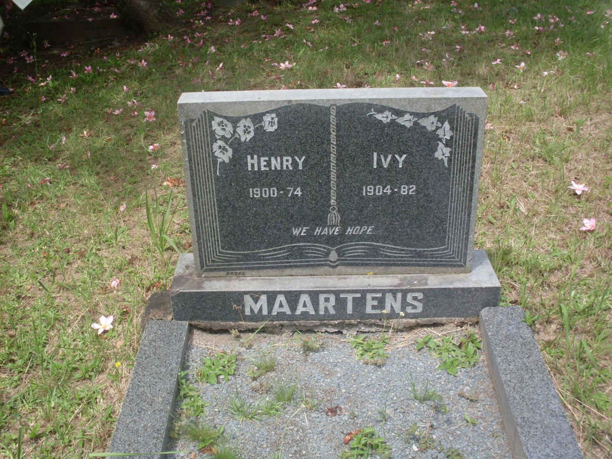 MAARTENS Henry 1900-1974 &amp; Ivy 1904-1982