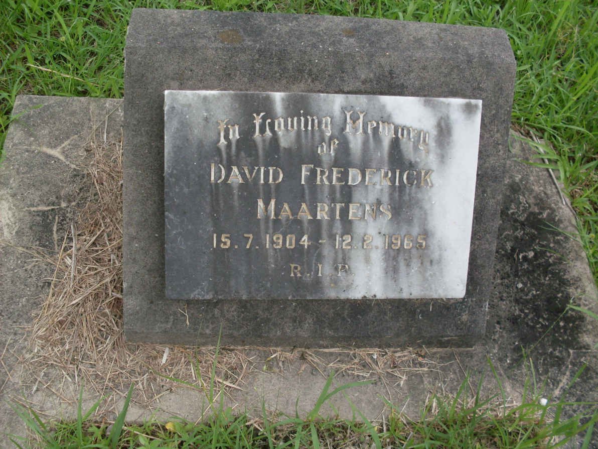 MAARTENS David Frederick 1904-1965