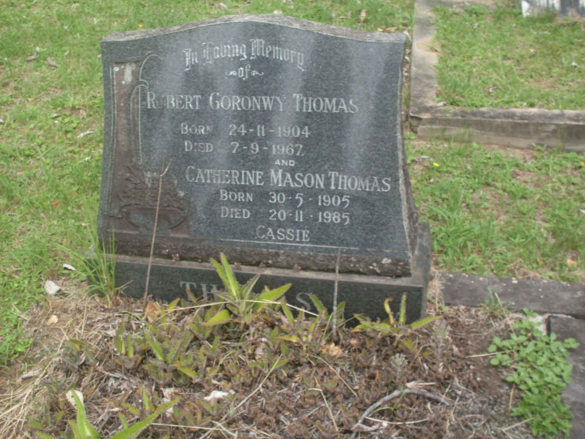 THOMAS Robert Goronwy 1904-1967 &amp; Catherin Mason 1905-1985