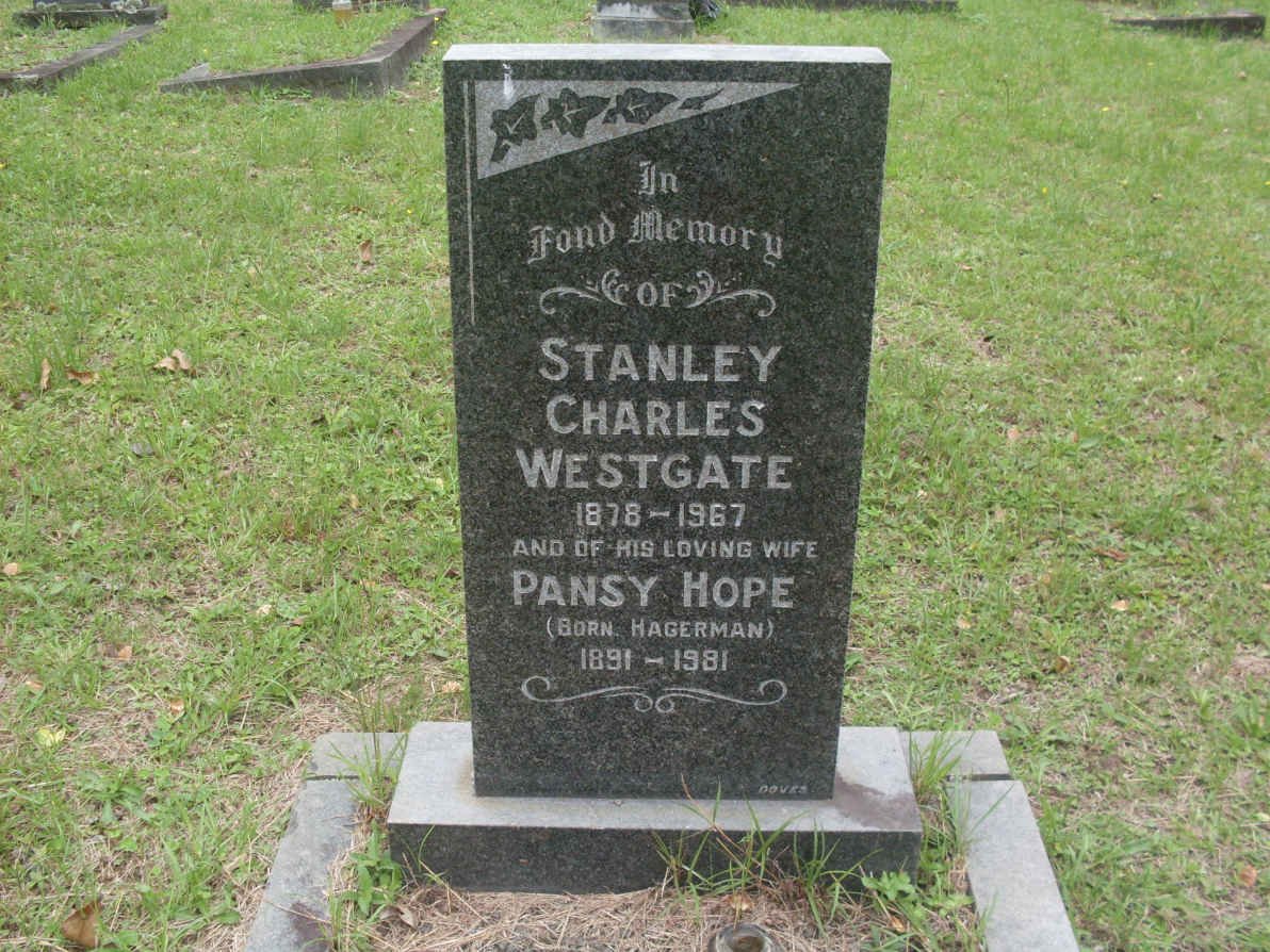 WESTGATE Stanley Charles 1878-1967 &amp; Pansy Hope HANGERMAN 1891-1981