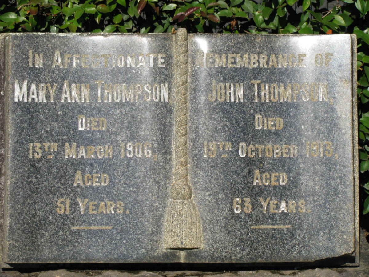 THOMPSON John -1913 &amp; Mary Ann -1906