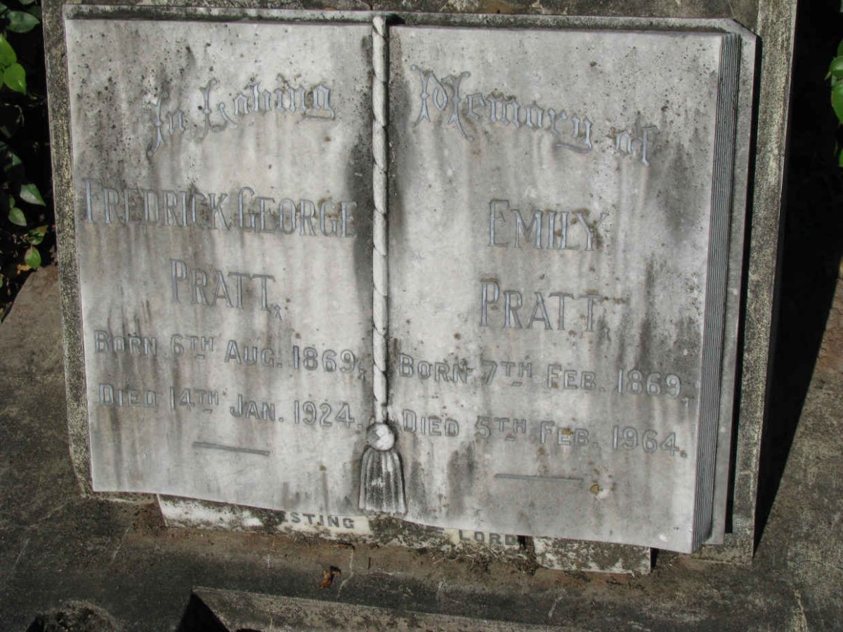 PRATT Frederick George 1869-1924 &amp; Emily 1869-1964