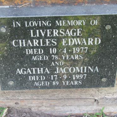 LIVERSAGE Charles Edward -1977 &amp; Agatha Jacomina -1997