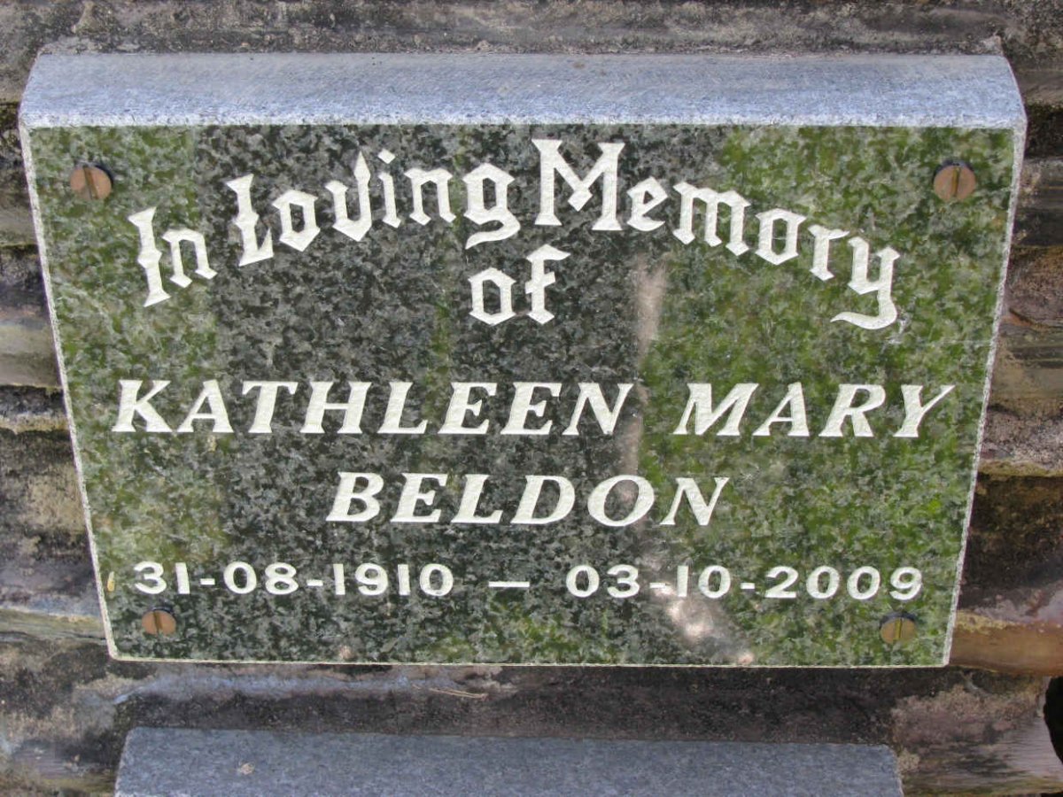 BELDON Kathleen Mary 1910-2009