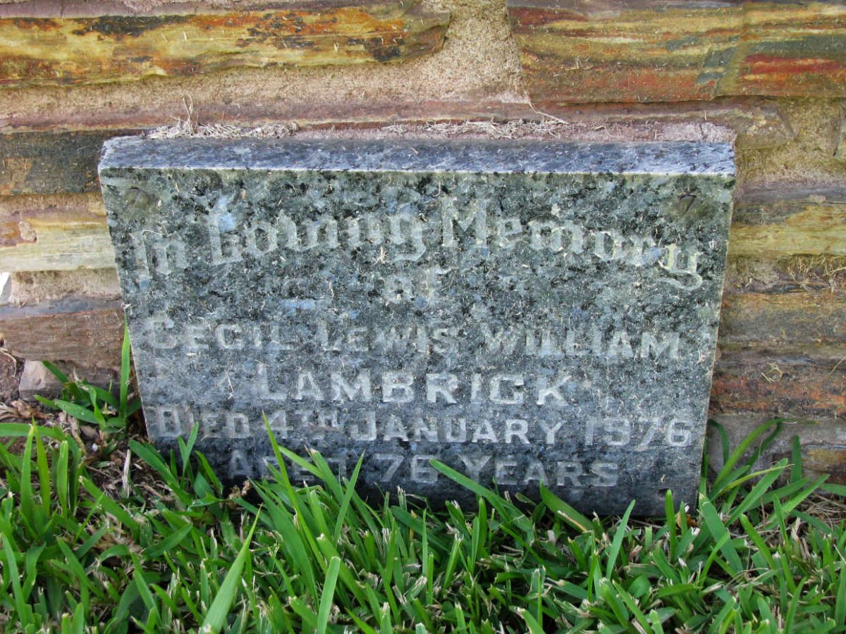 LAMBRICK Cecil Lewis William -1976
