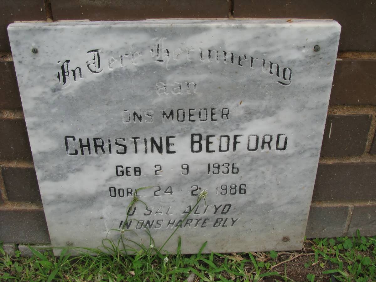 BEDFORD Christine 1936-1986