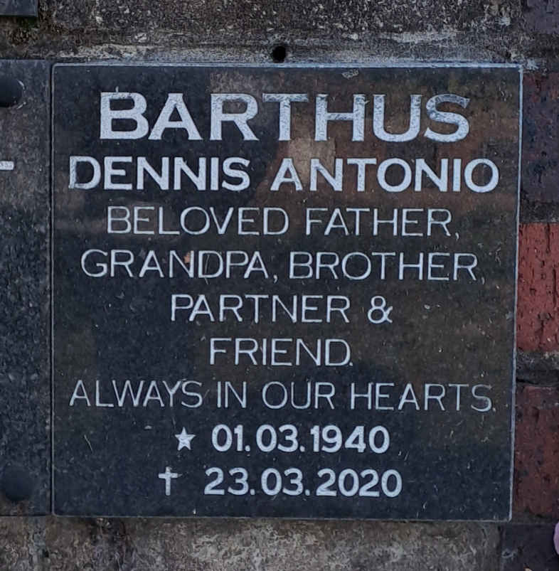 BARTHUS Dennis Antonio 1940-2020