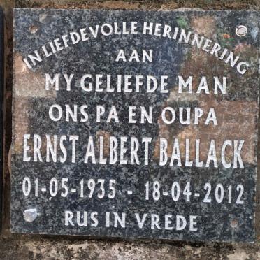 BALLACK Ernst Albert 1935-2012